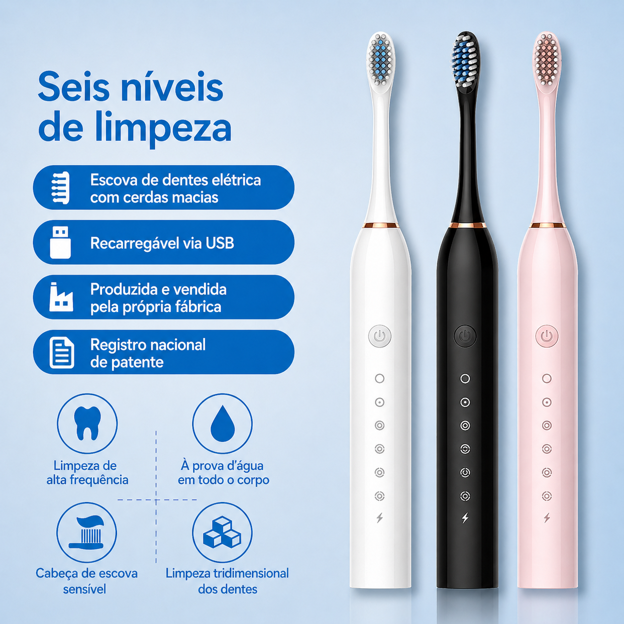 Escova de Dentes Irrigadora Oral Automática