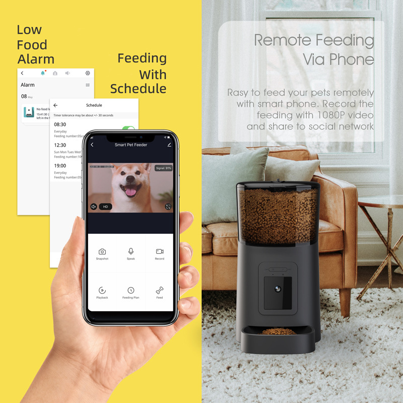 Alimentador Automático para Animais com Câmera